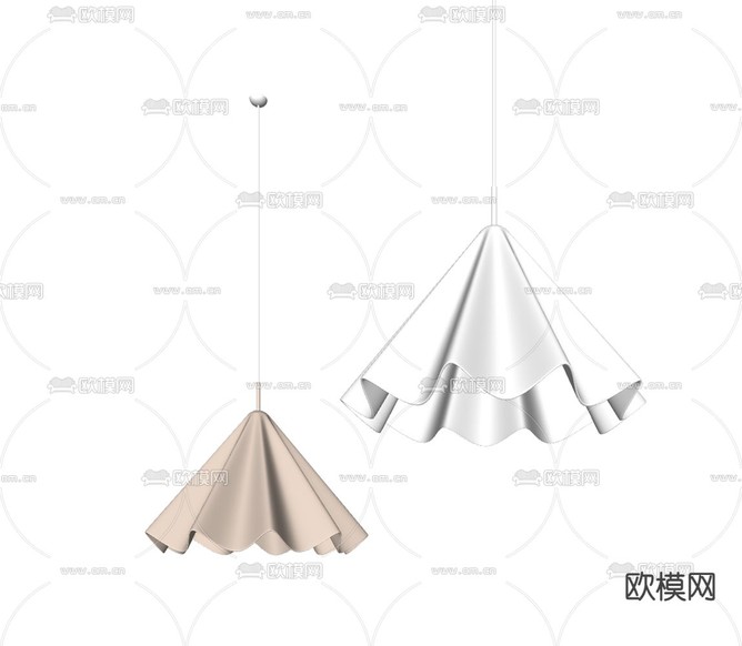 奶油风吊灯su模型下载(渲染图1)
