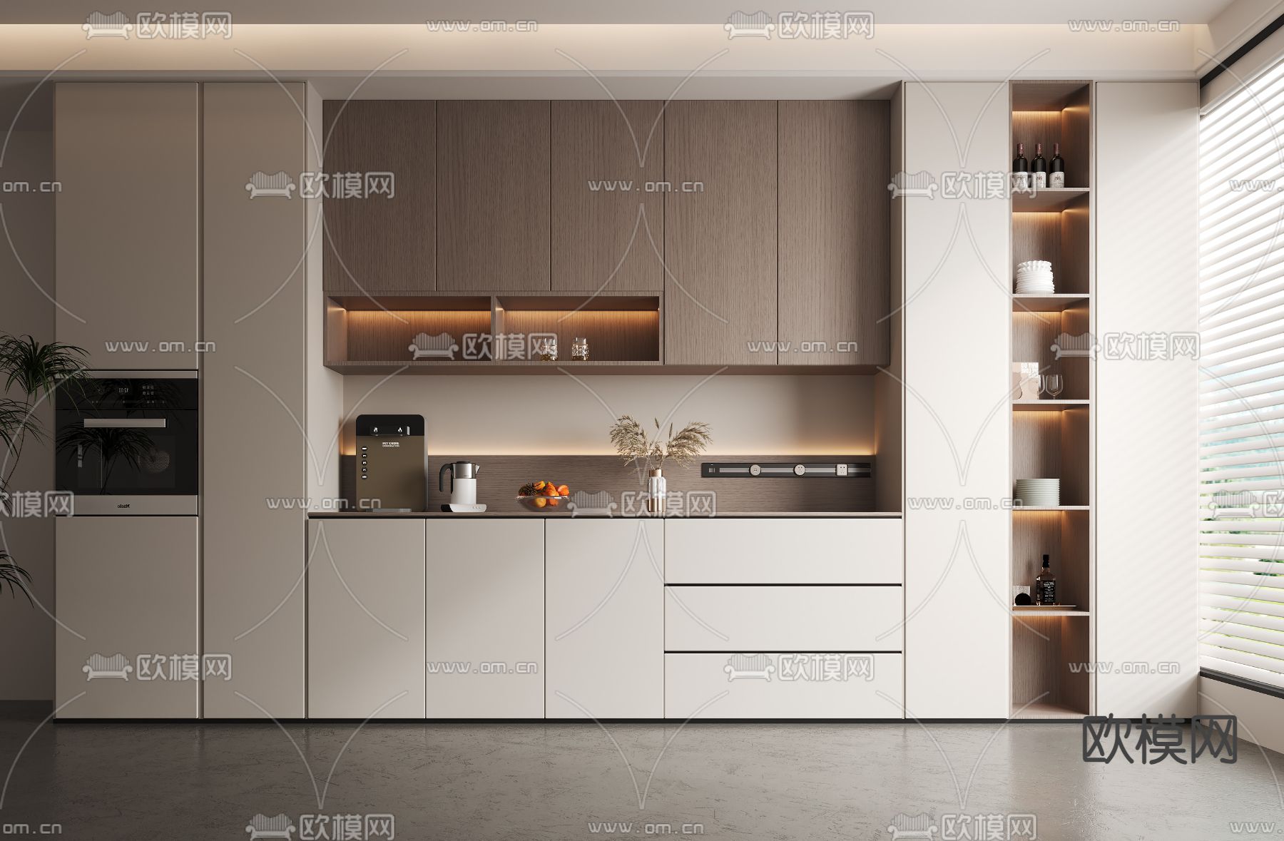 现代酒柜3d模型下载