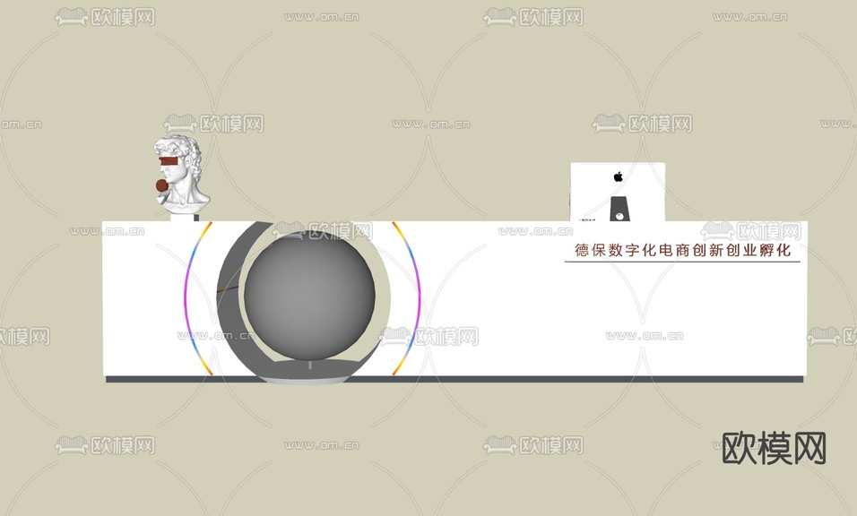 前台 收银台 接待台su模型下载(渲染图2)