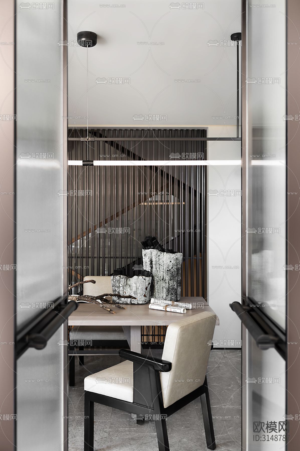 侘寂平层装修效果图下载（渲染图10）