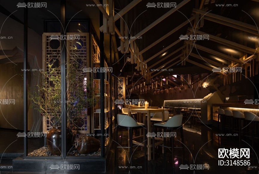 新中式酒吧裝修效果圖下載(渲染圖10)