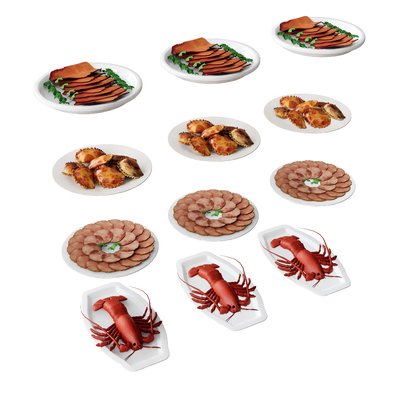  食物 螃蟹龙虾 奥龙 饺子 火腿su模型 