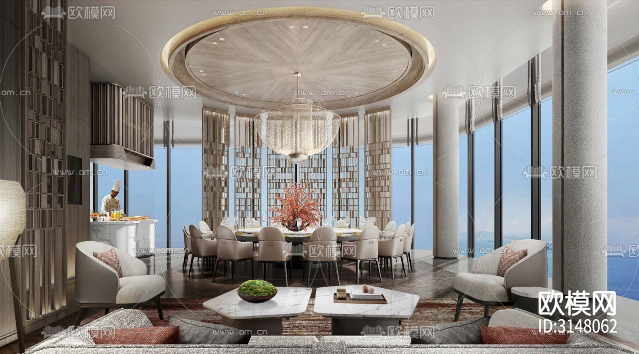 现代酒店民宿装修效果图下载（渲染图10）