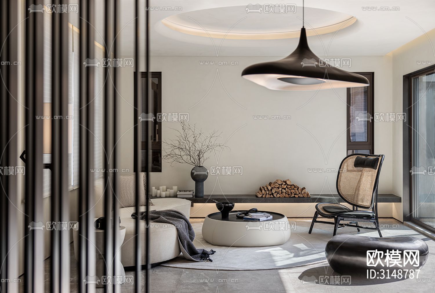 侘寂平层装修效果图下载（渲染图6）