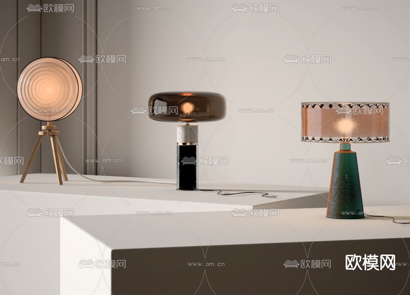 现代台灯 床头灯 装饰灯3d模型下载