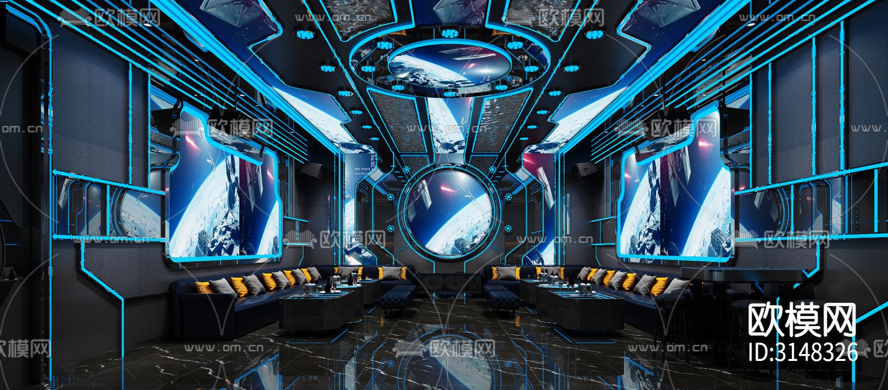 现代KTV装修效果图下载（渲染图8）