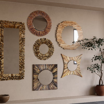  侘寂风装饰镜 挂饰 墙饰su模型 