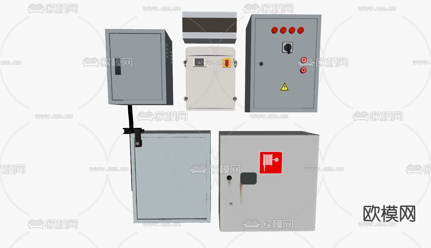 配电箱 配电柜 配电房 变电柜su模型下载（渲染图3）