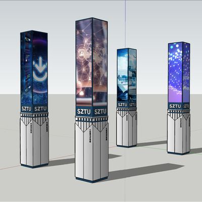  现代景观柱su模型 