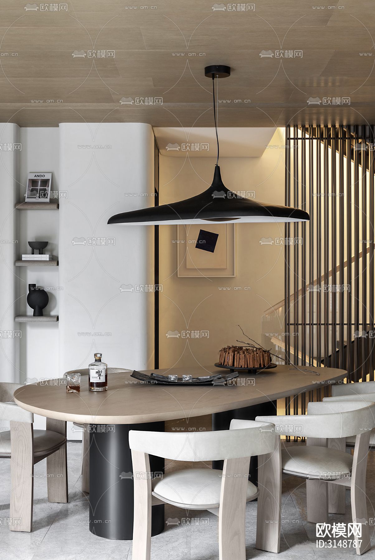 侘寂平层装修效果图下载（渲染图4）