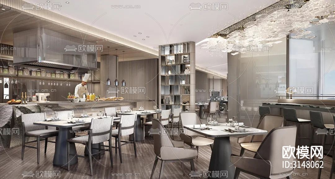 现代酒店民宿装修效果图下载（渲染图1）