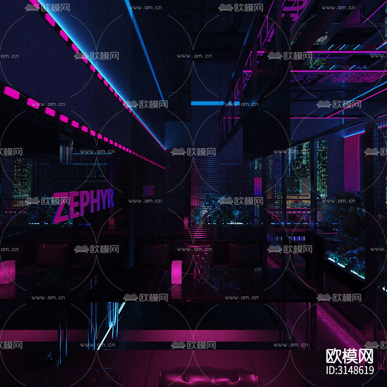 现代酒吧装修效果图下载（渲染图2）