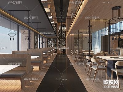 原木风火锅烤肉装修效果图下载（渲染图9）