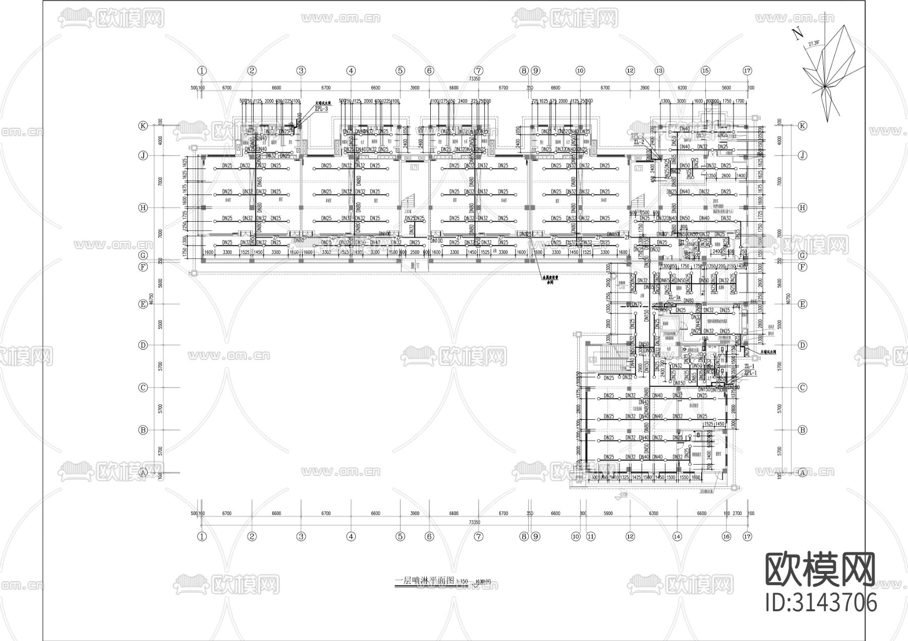 曾厝幼儿园工程各专业cad施工图下载（渲染图4）