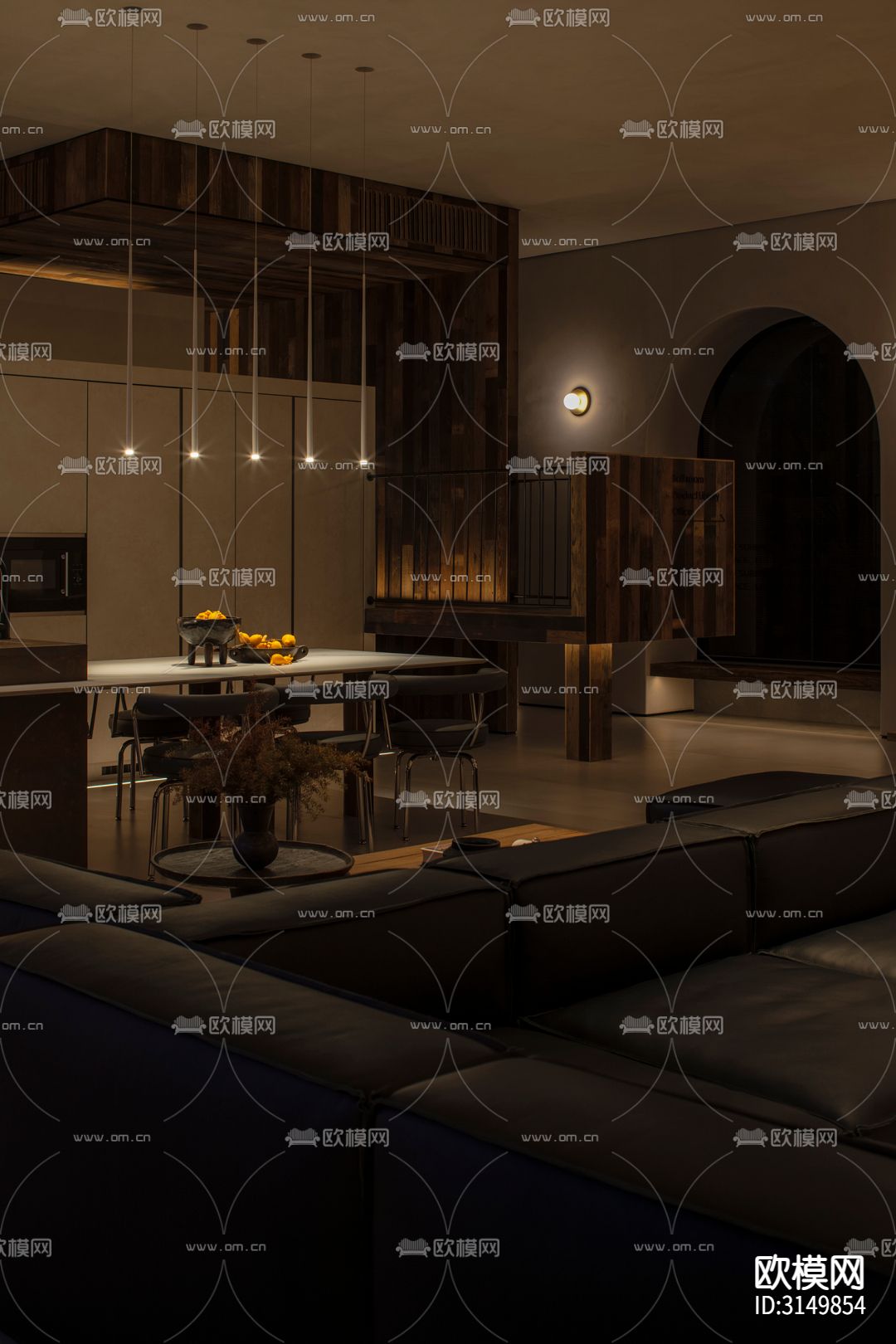 高级灰咖啡奶茶装修效果图下载（渲染图3）