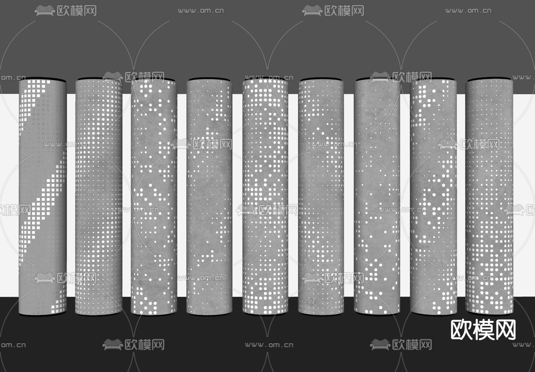 透光混凝士柱 发光混凝土柱su模型下载（渲染图1）