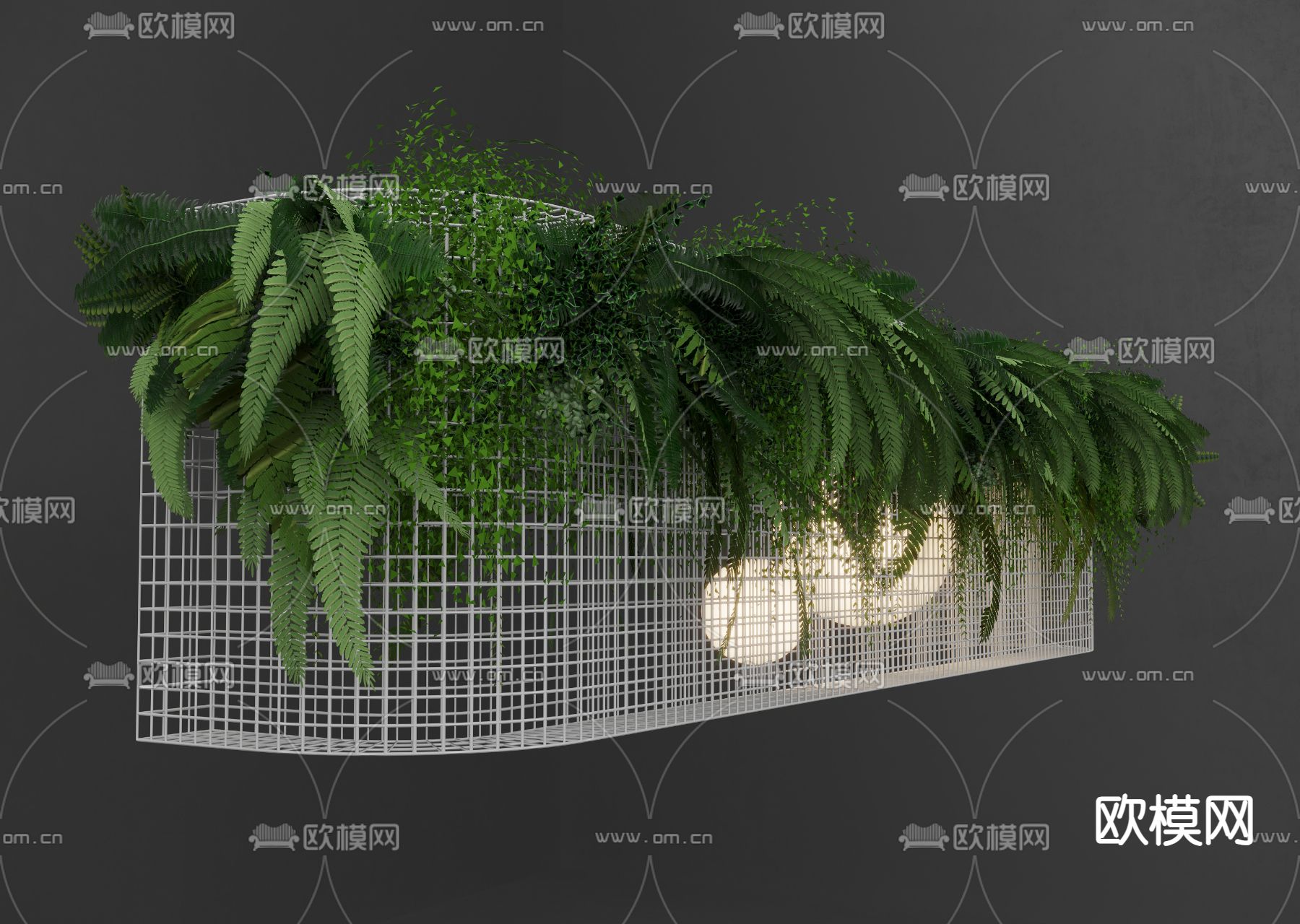 悬挂绿植 吊篮3d模型下载