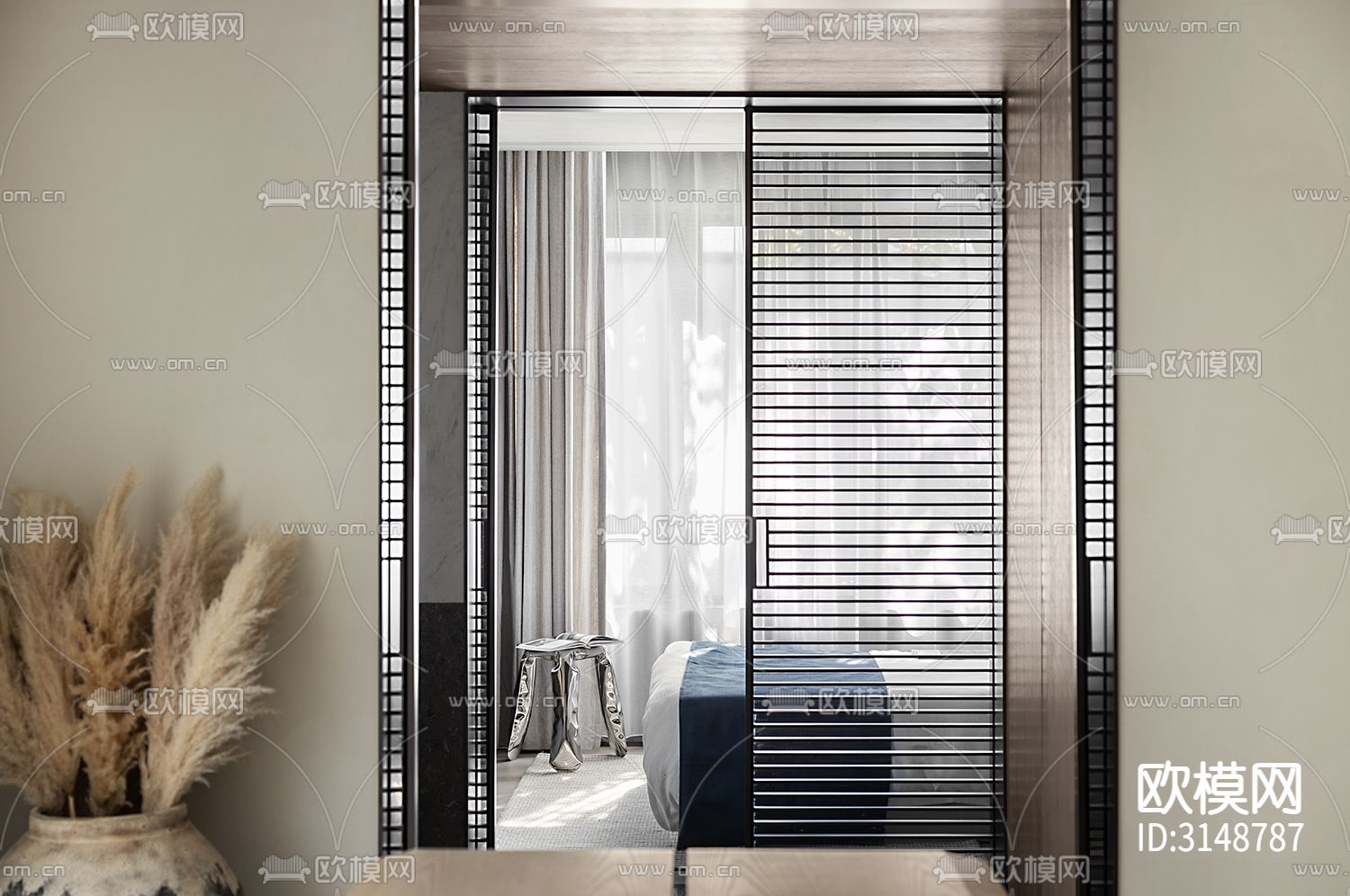 侘寂平层装修效果图下载（渲染图14）