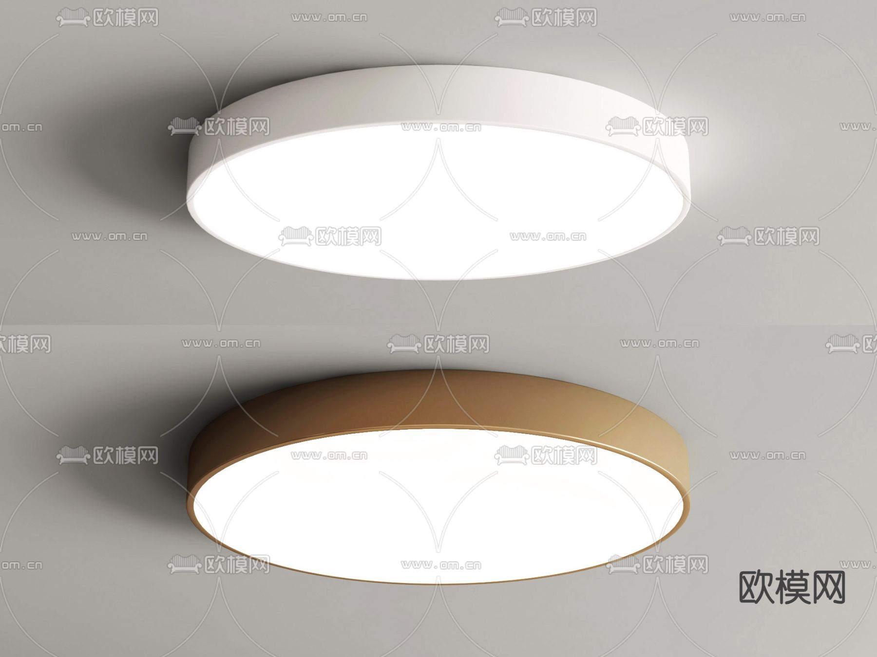 圆形吸顶灯 卧室灯3d模型下载