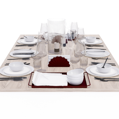  现代碗碟餐具su模型 