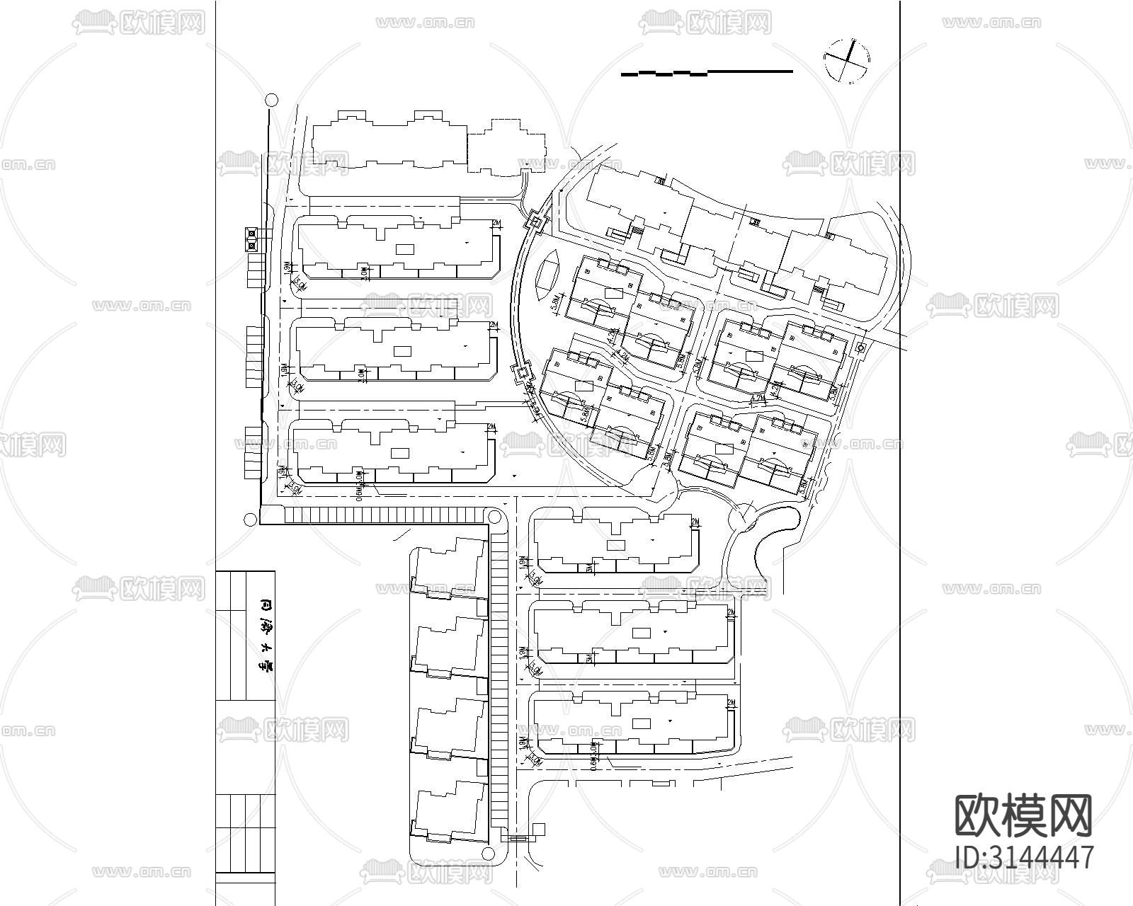 小区8种小庭院cad施工图下载（渲染图1）