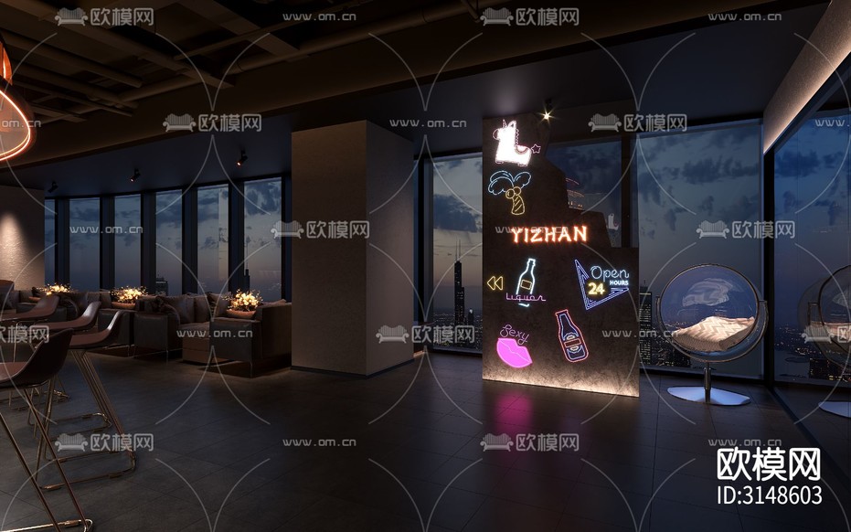 現(xiàn)代酒吧裝修效果圖下載(渲染圖7)