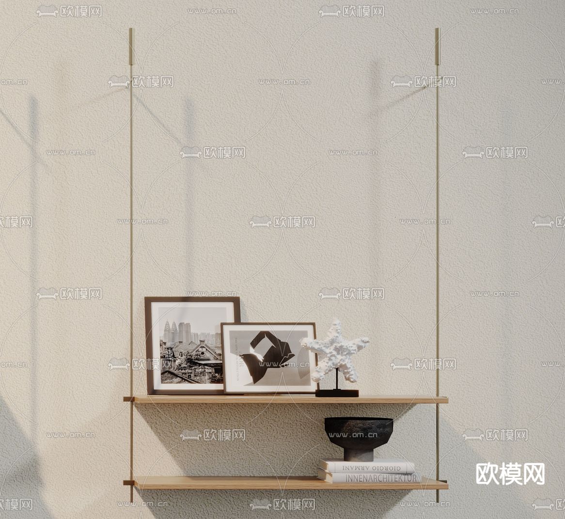 隔板书架 置物架su模型下载（渲染图3）