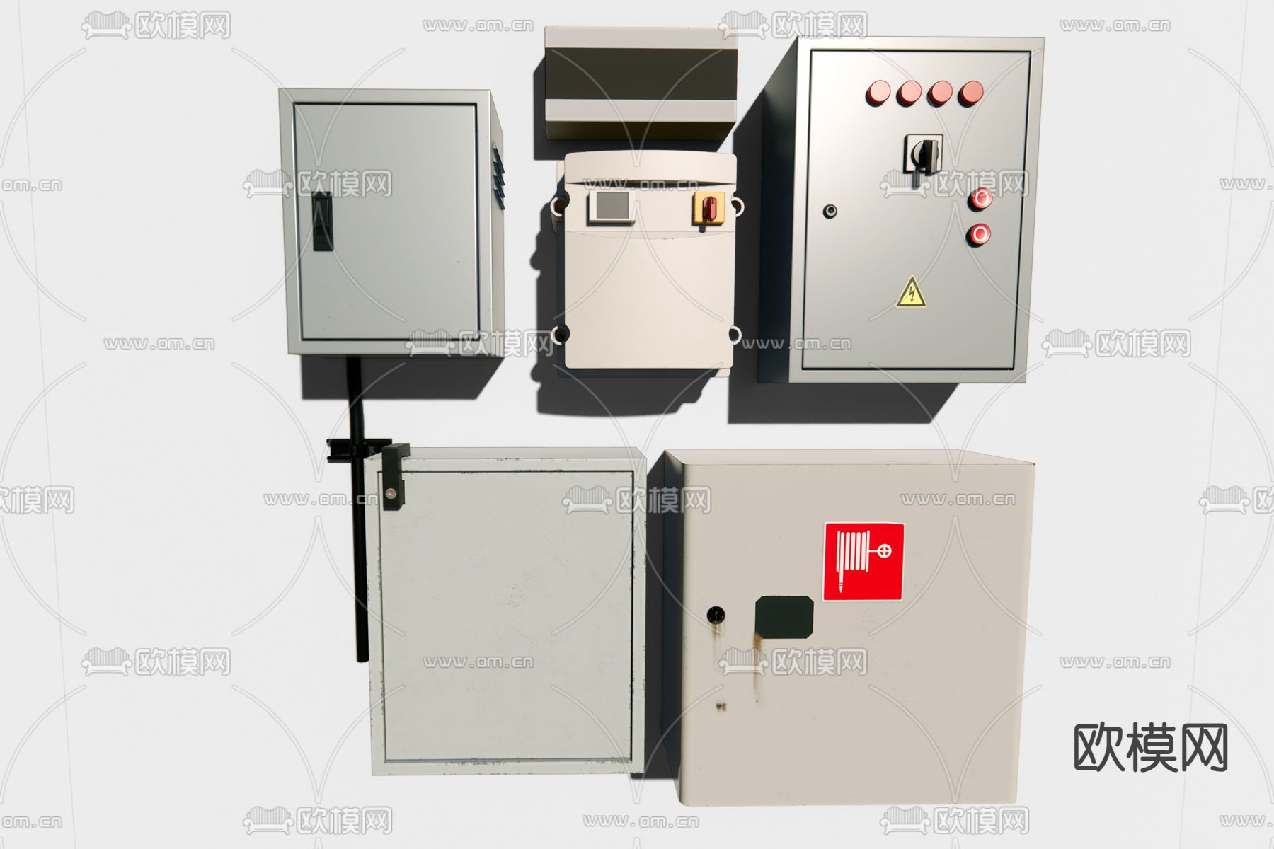 配电箱 配电柜 配电房 变电柜su模型下载（渲染图1）