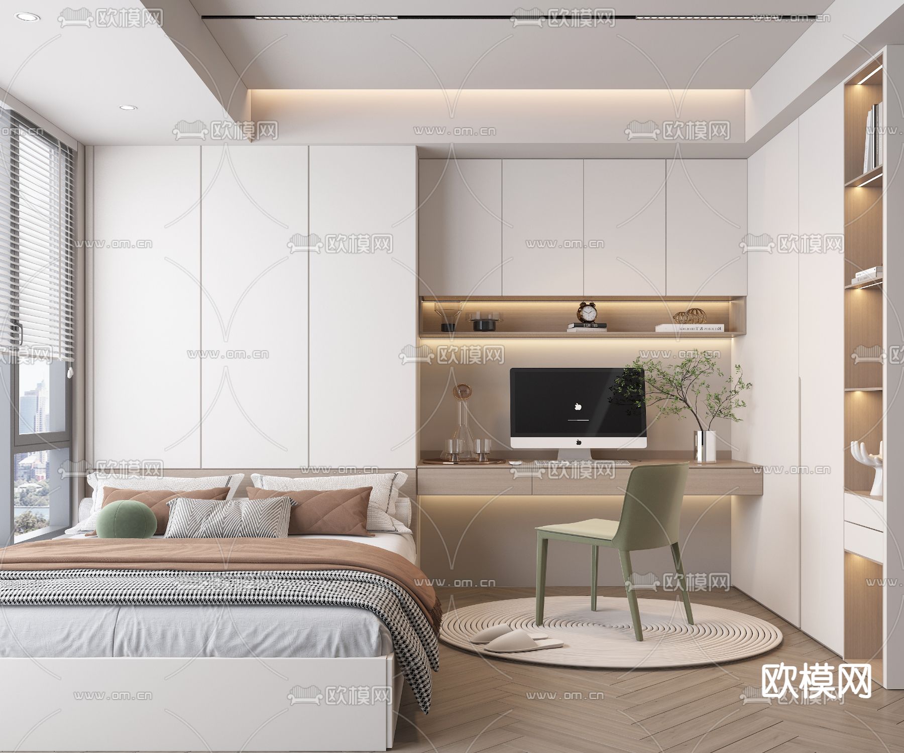 榻榻米卧室3d模型下载