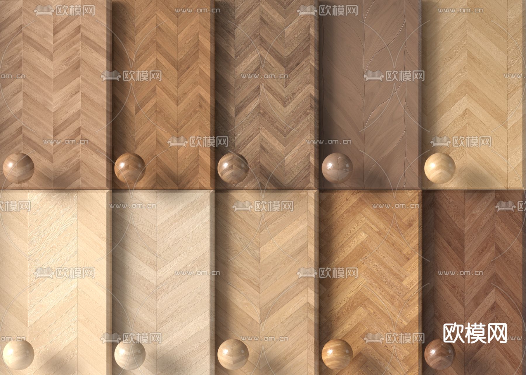 现代木地板 鱼骨拼3d模型下载