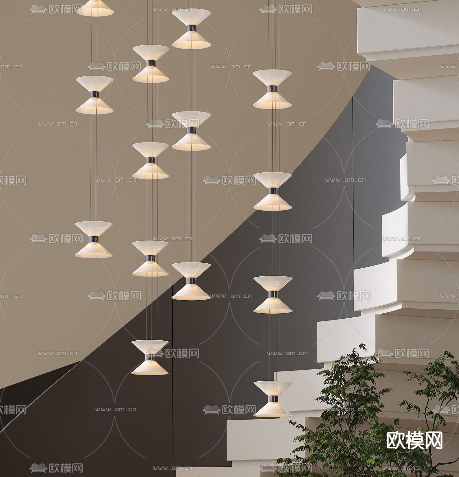 创意装饰灯 楼梯装饰灯3d模型下载