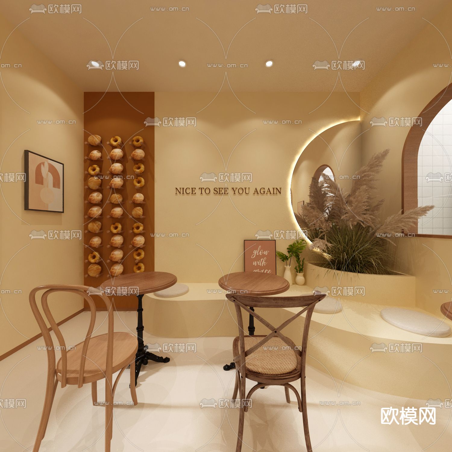 中古风面包店 烘焙店3d模型下载（渲染图3）