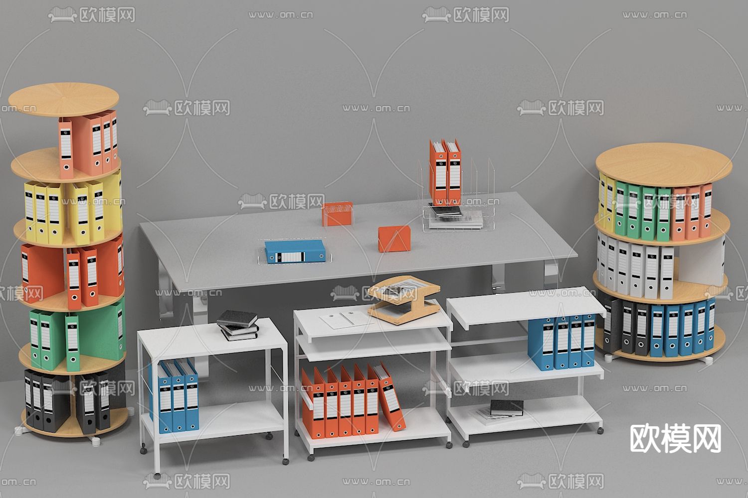 文件夹 文件柜 移动柜3d模型下载