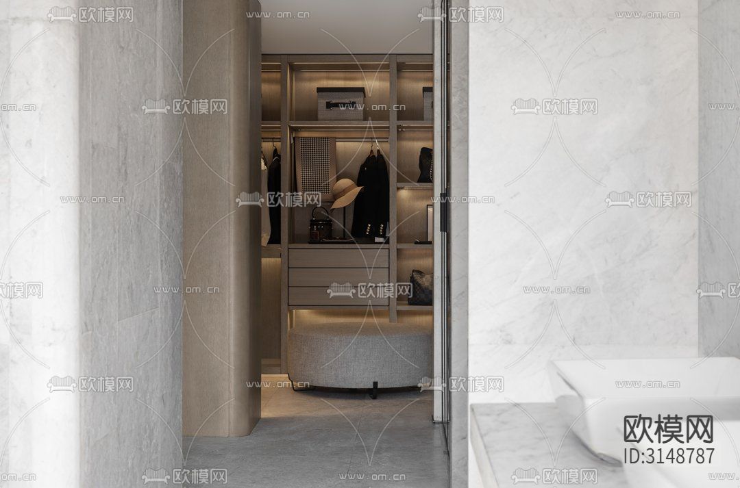 侘寂平层装修效果图下载（渲染图17）