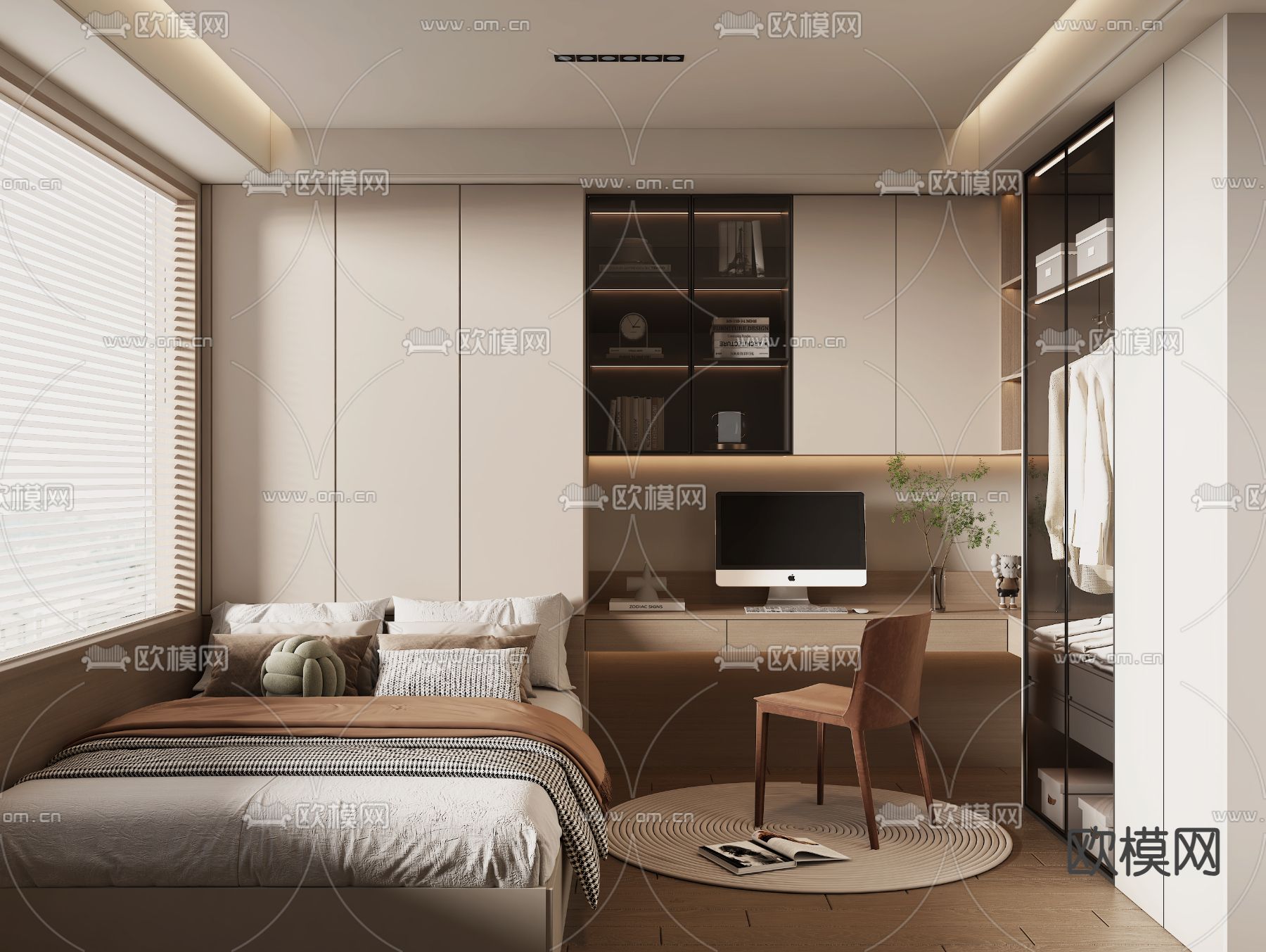 榻榻米卧室3d模型下载