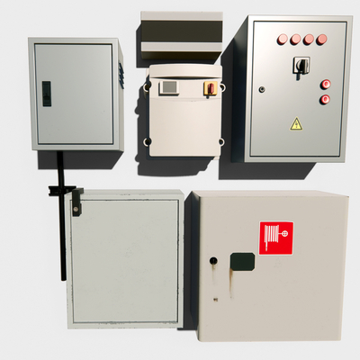  配电箱 配电柜 配电房 变电柜su模型 