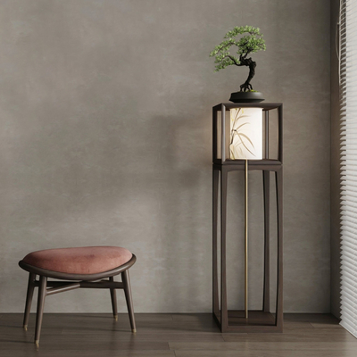  新中式花几su模型 