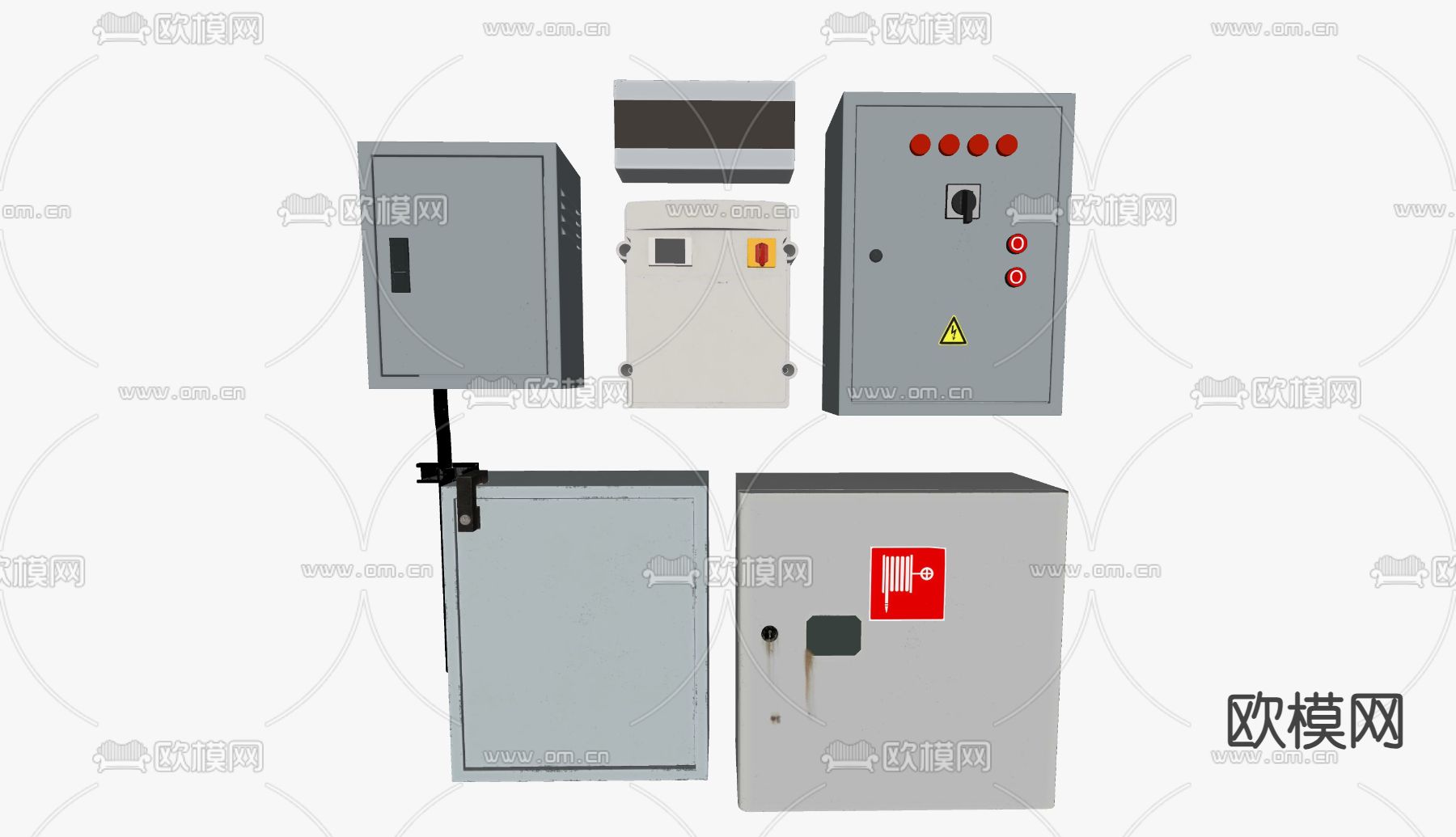 配电箱 配电柜 配电房 变电柜su模型下载（渲染图2）