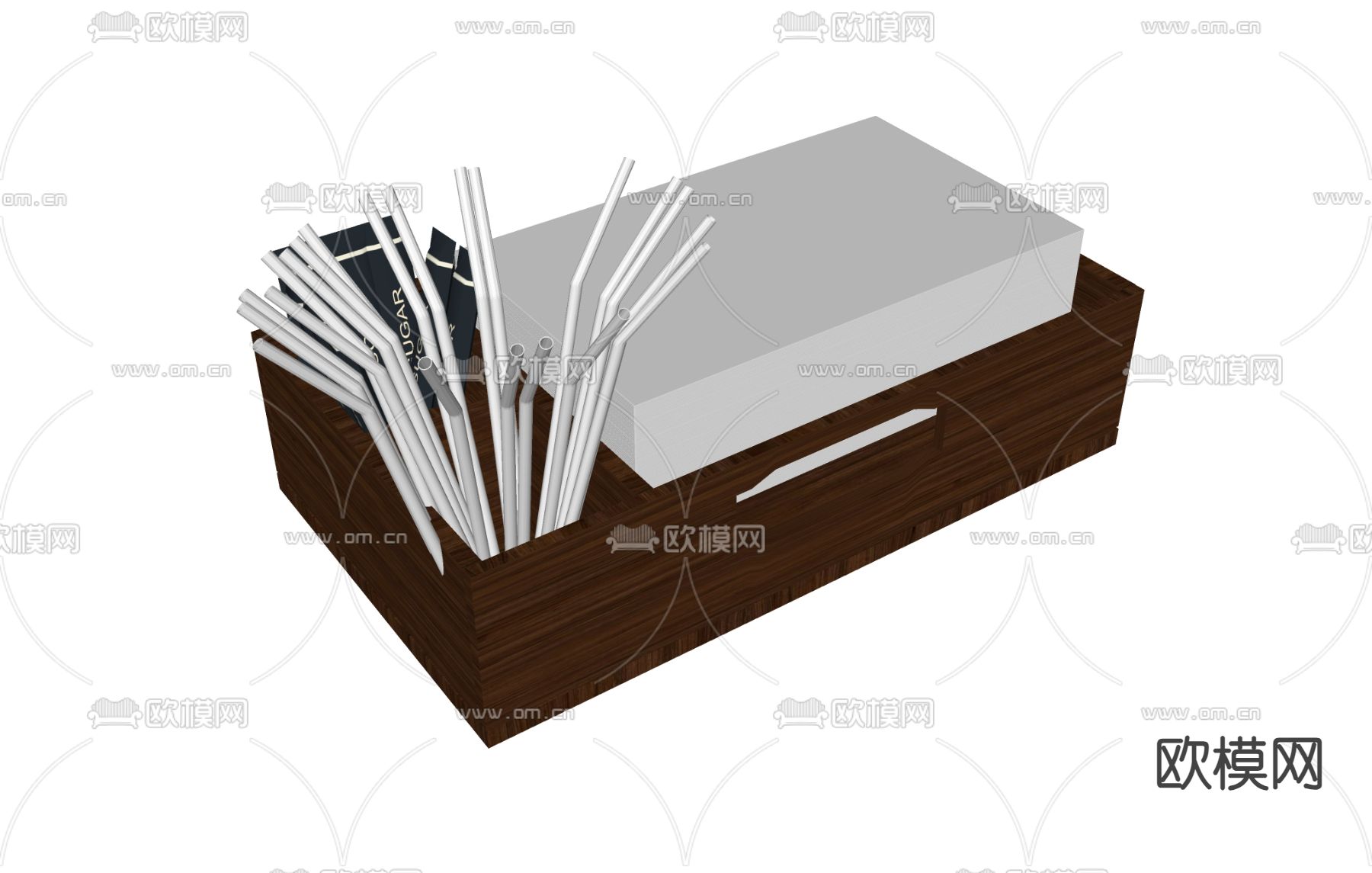 吸管 餐巾纸su模型下载（渲染图1）