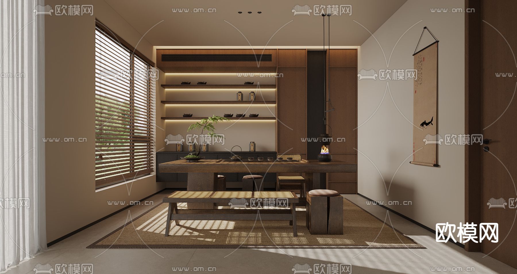 侘寂茶室3d模型下载