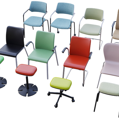 学生上课椅子3d模型