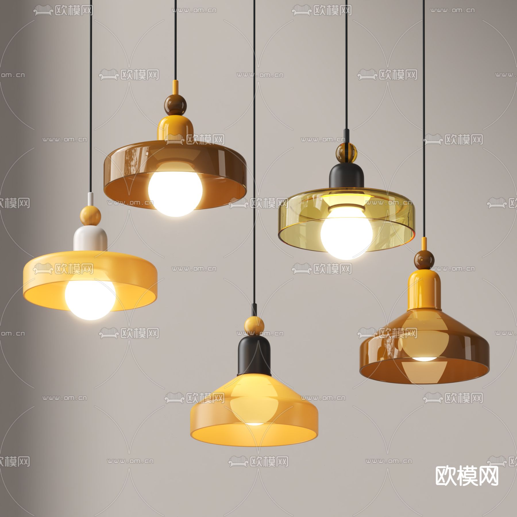 北欧小吊灯 床头吊灯3d模型下载