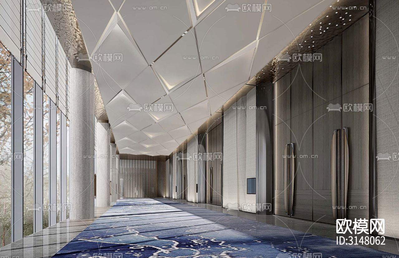 现代酒店民宿装修效果图下载（渲染图6）