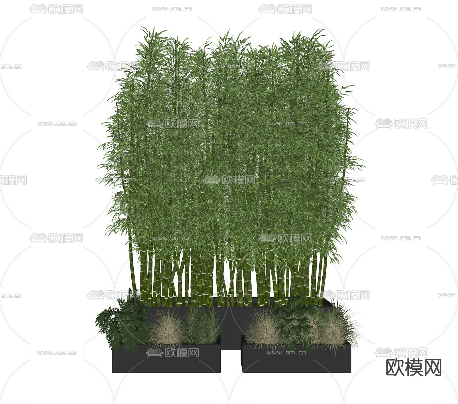 现代竹子su模型下载（渲染图1）