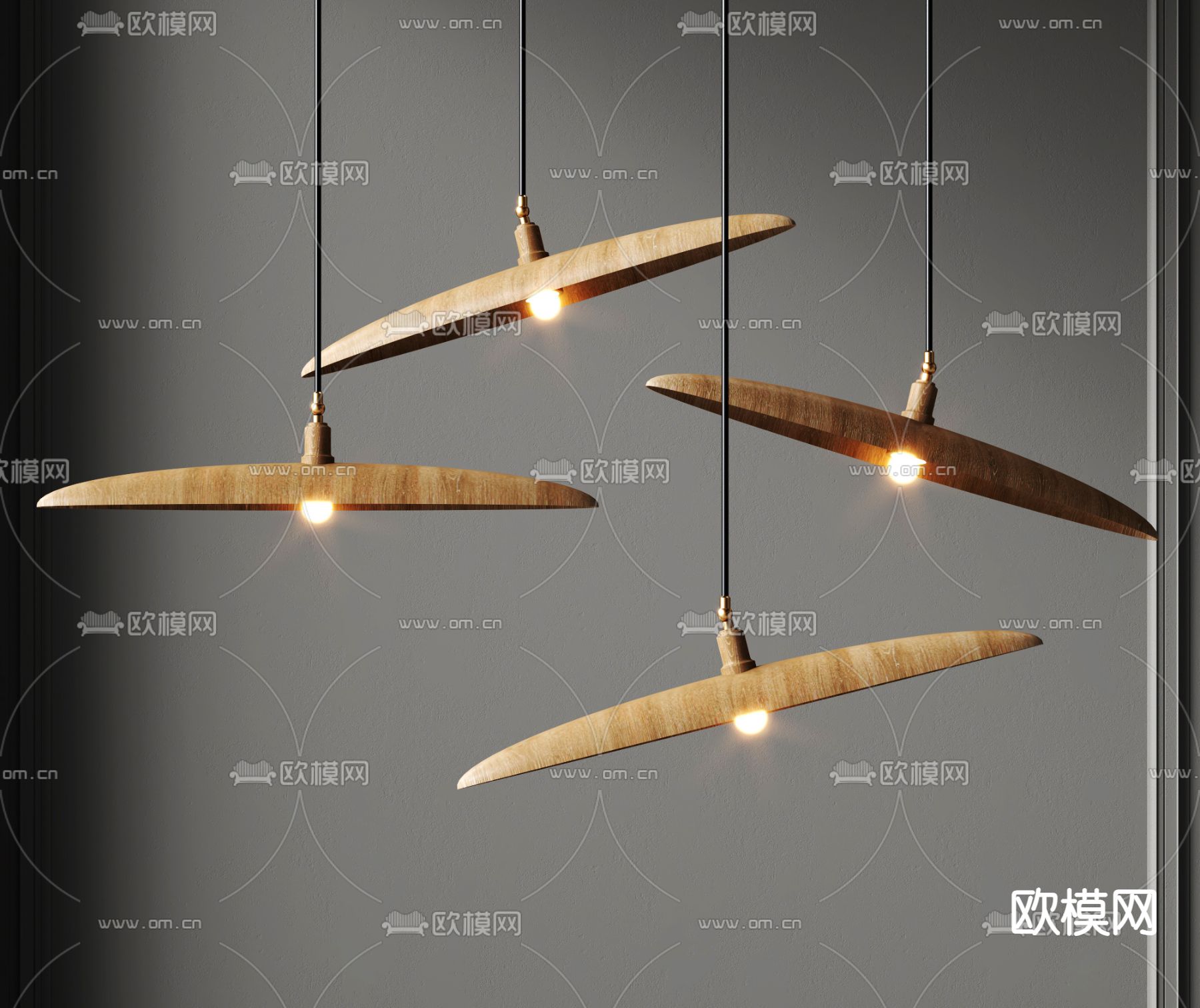 侘寂吊灯 餐厅吊灯3d模型下载