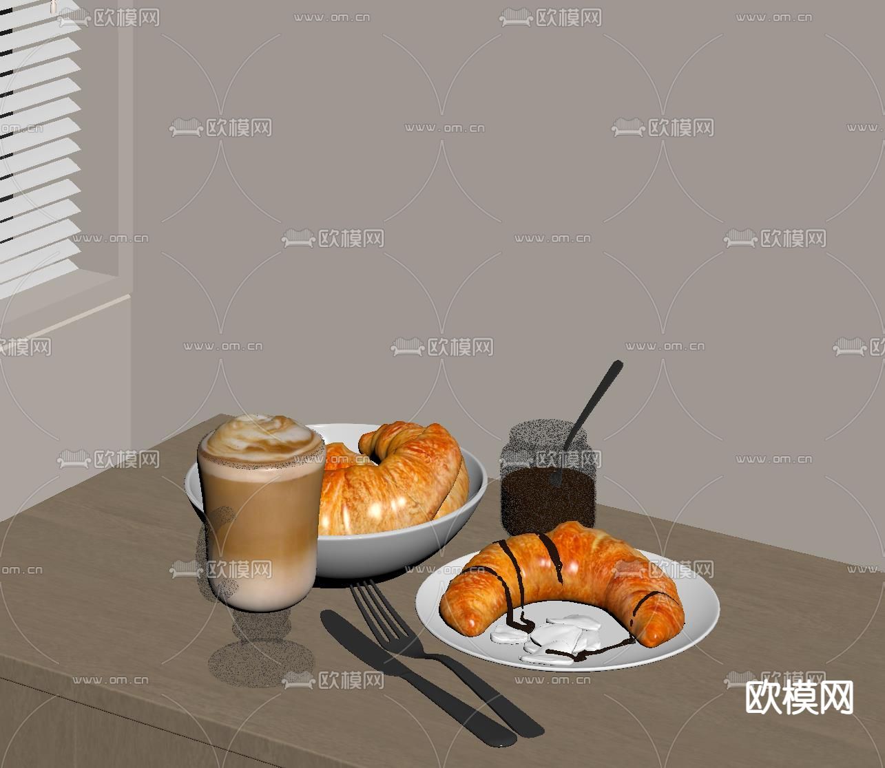 水壶 果盘 饮料杯su模型下载（渲染图1）