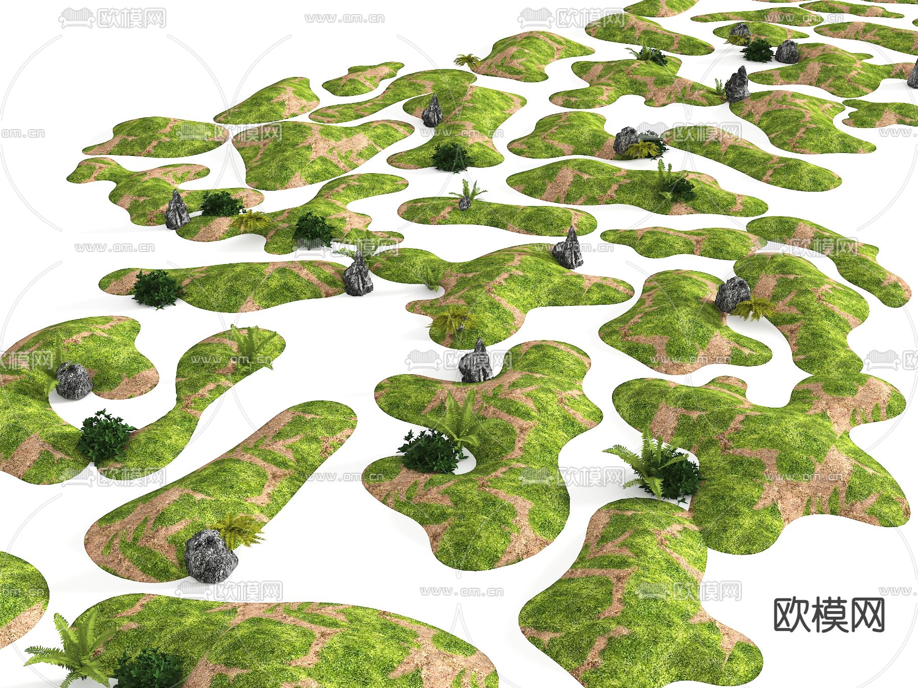 山体地形 公园微地形 庭院微地形3d模型下载