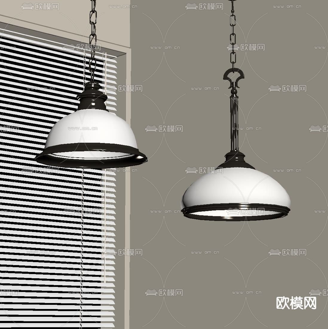 工业风小吊灯su模型下载（渲染图1）
