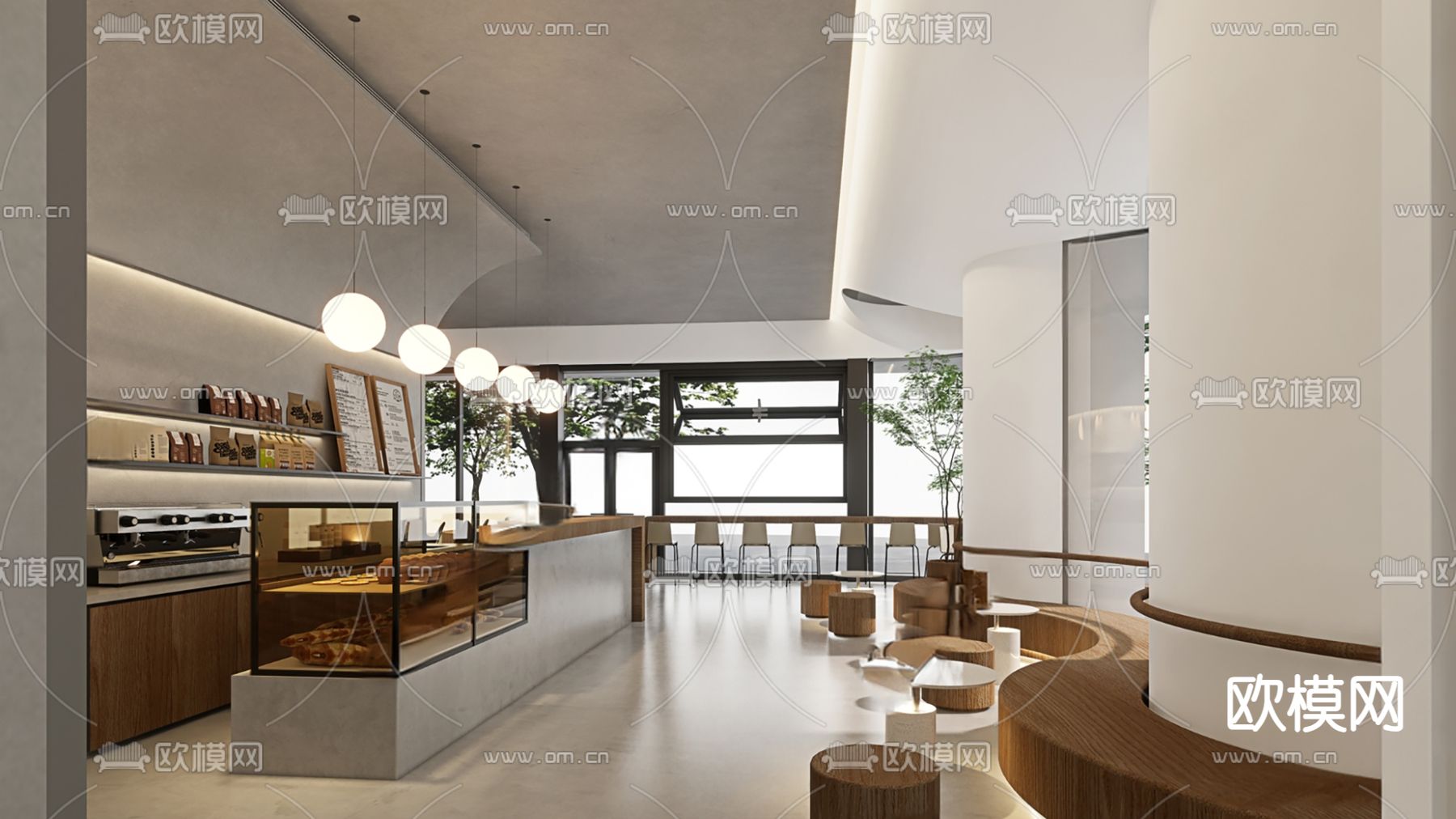 网红奶茶店su模型下载（渲染图3）