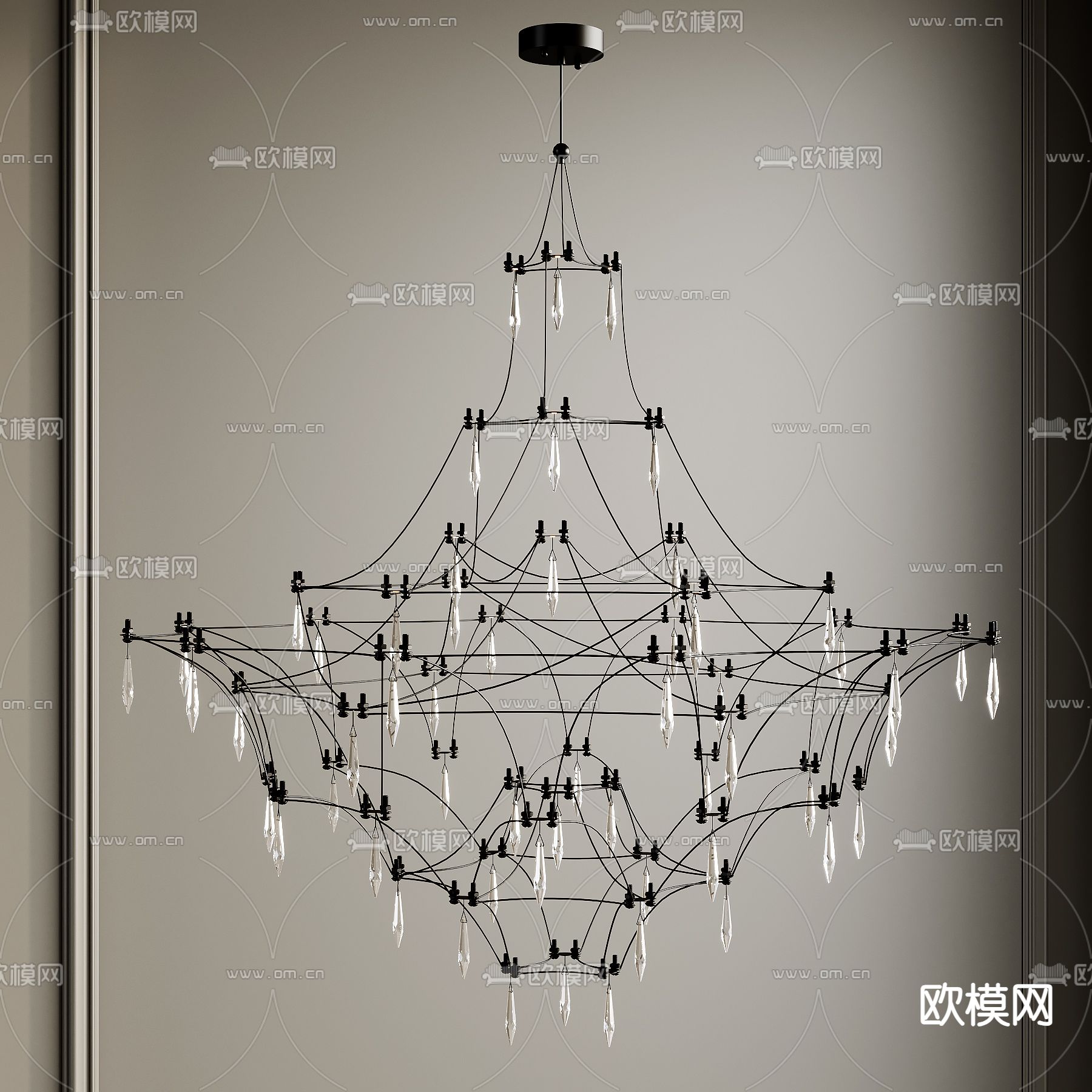 星点吊灯 大堂灯 装饰灯3d模型下载